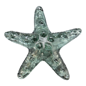 Vintage Pier 1 Imports Large Blue Green Recycled Glass Starfish Paperweight 8.75” Wide X 1.75” Tall
