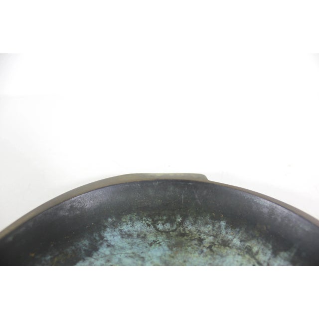Mid Century Modern Verdigris Brass Plate With Deer For Sale - Image 4 of 10