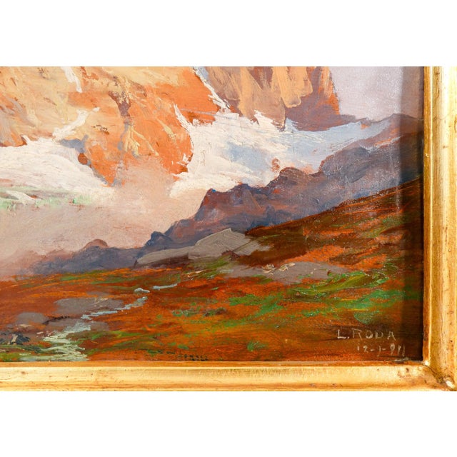 Leonardo Roda, Il Cervino, 1911, Oil on Panel, Framed For Sale - Image 17 of 18