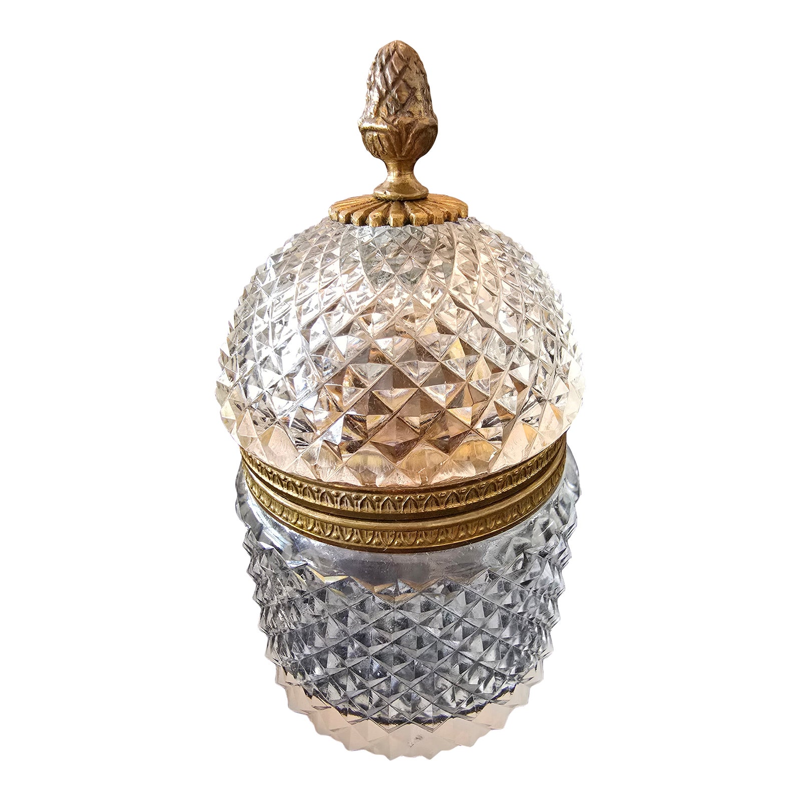 Vintage Pre Mid Century Baccarat Style Crystal Dome Box | Chairish