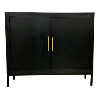 Uttermost Modern Two Door Black Wood Cabinet For Sale