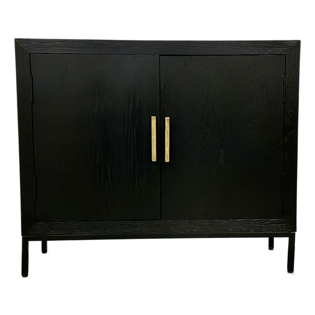Uttermost Modern Two Door Black Wood Cabinet For Sale