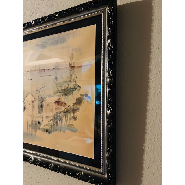 Beige Alfred Birdsey (1912-1996) Original Signed Watercolor Painting, 1980, Framed Bermuda Modernist Landscape For Sale - Image 8 of 11