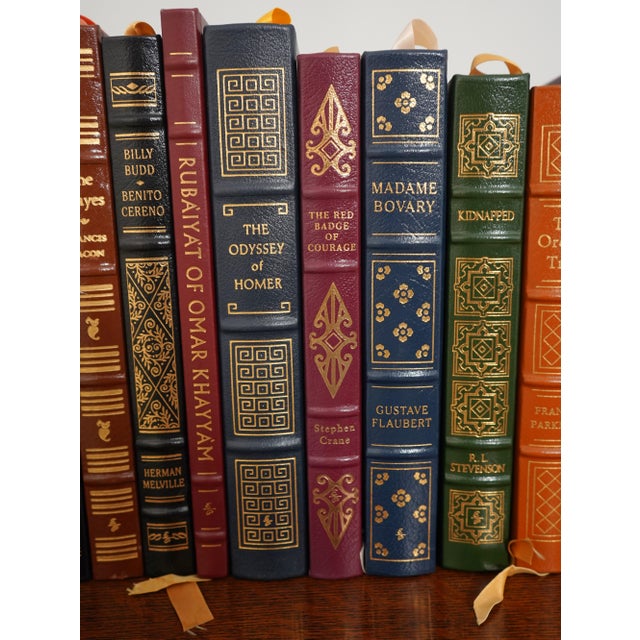 Set of 16 Gold Embossed Leather Bound Books W/ Gilt Edge by the Eaton Press For Sale - Image 4 of 11