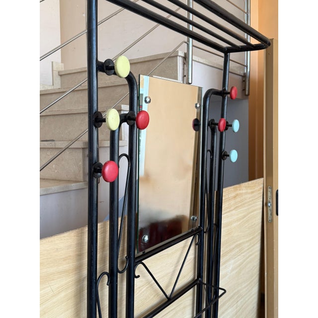 Black Wardrobe-Style Art Deco Hall Stand in Iron, France 1940s For Sale - Image 18 of 18