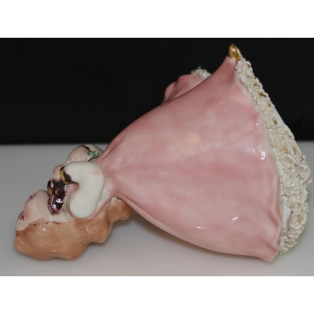 Vintage 1950s Holland Mold Figurine Woman in Flowing Pink Gown Dancing For Sale - Image 9 of 10