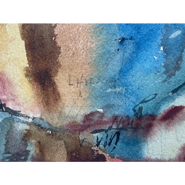 L Hirsch Watercolor Marine Painting Signed Paper Gouache Fisherman Boats For Sale In Los Angeles - Image 6 of 8