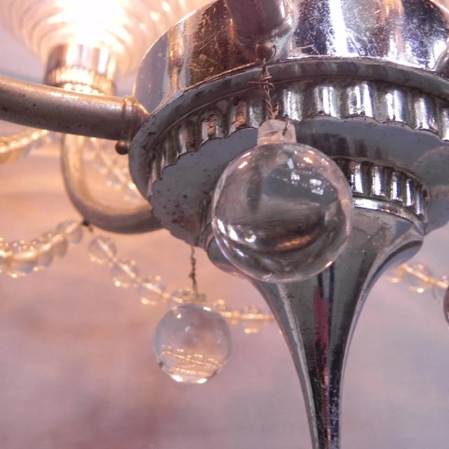 Silver Art Deco Hanging Lamp by G. Leleu For Sale - Image 8 of 18