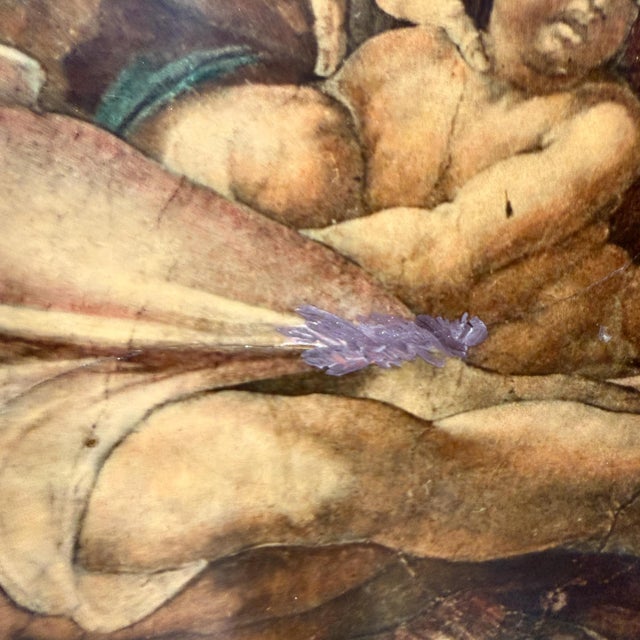 Wood The Creation of Adam Michelangelo by Maria Teresa Mendez Goatskin on Wood For Sale - Image 7 of 14