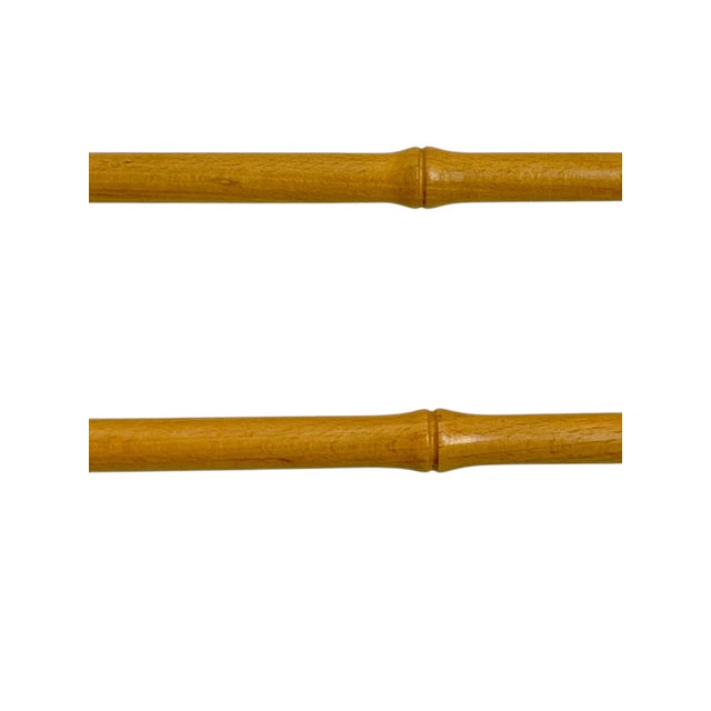 French Provincial Vintage French Provincial Faux Bamboo Carved Wood Double Towel Rack For Sale - Image 3 of 17