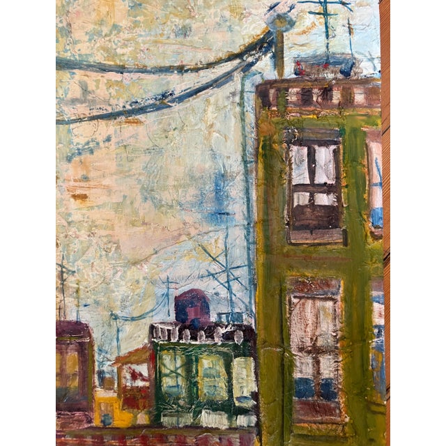 San Francisco Bay Bridge Expressionist Cityscape Oil on Masonite. Signed For Sale - Image 12 of 12