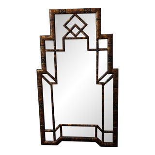 Vintage Faux Tortoise Shell Finish Mirror For Sale
