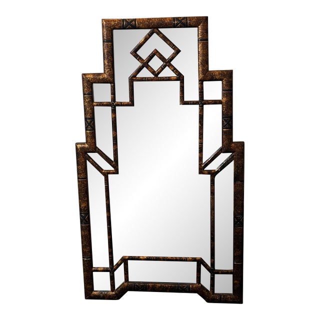 Vintage Faux Tortoise Shell Finish Mirror For Sale