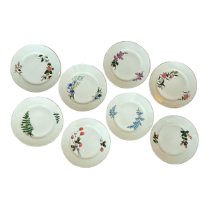 French Limoges Hand Painted Set of Cabinet Plates From 1880 to 1882 - Set of 8 - Very Rare