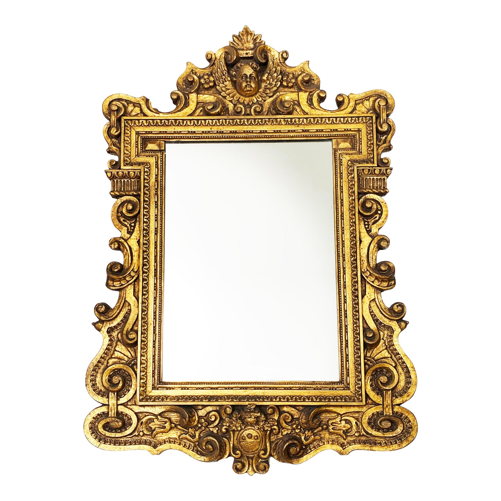 Antique Italian Neo Baroque Gold Gilded Cherub Wall Mirror Chairish