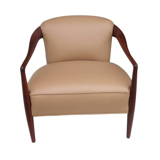 Vintage midcentury Ib Koford Larsen style lounge chair Beautifully restored Scandinavian style lounge chair in walnut with...
