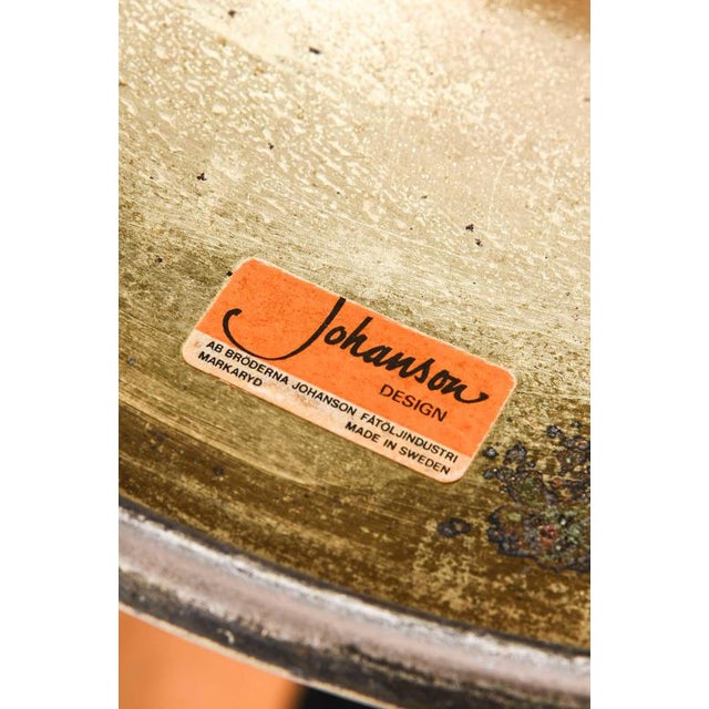 Bar Stools in Brass and Imitation Leather by Börje Johanson, 1960s, Set of 4 For Sale - Image 3 of 5