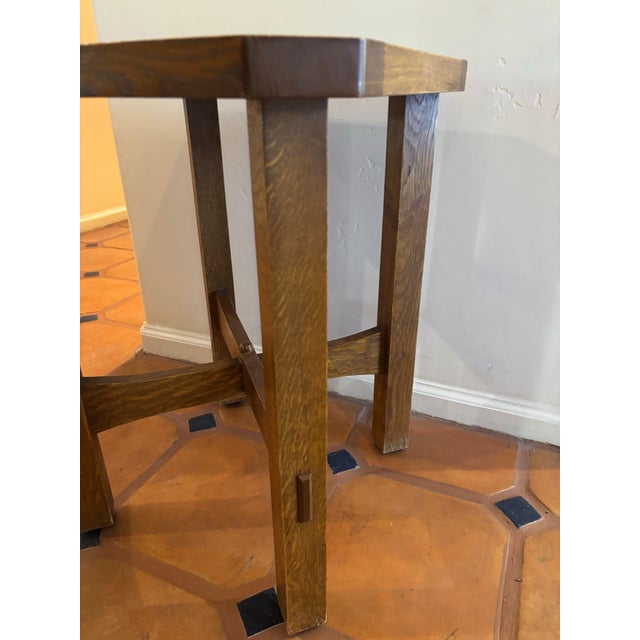 Arts & Crafts Vintage Gustav Stickley Side Tile Plant Table 2003 For Sale - Image 3 of 11