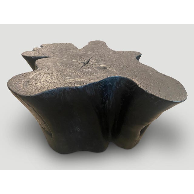 Andrianna Shamaris Amorphous Charred Teak Wood Coffee Table For Sale - Image 11 of 18