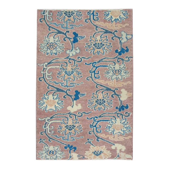 Modern Turkish Oushak Rug 2'9" x 4'2" For Sale