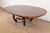 French Provincial Henredon Italian Provincial Carved Walnut and Burl Wood Pedestal Extension Dining Table, Newly Refinished For Sale - Image 3 of 14