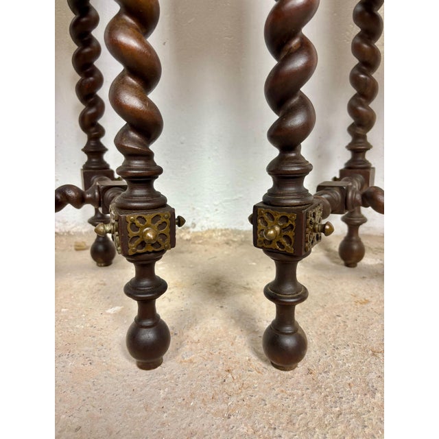 Pair of Spanish Barley Twist Nightstands, 1940s For Sale - Image 4 of 14