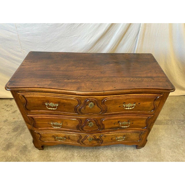 Brown French Antique Carved Three Drawer Commode - 19th C For Sale - Image 8 of 11