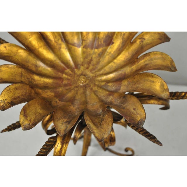 Vintage Italian Hollywood Regency Gold Gilt Tole Metal Iron Compote Centerpiece For Sale In Philadelphia - Image 6 of 12