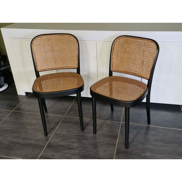 Set of 2 Chairs No. 811 after Hoffmann, 1990s Beautiful set of two vintage chairs produced by TON in the Czech Republic in...