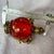 Vintage Red Glass Snuff Bottle — Gilt Bronze Dragon-Handled Moon Flask With Jeweled Stopper and Enamel Mounts For Sale - Image 4 of 8