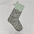 Indian Handmade Green and White Flowers Block Print Christmas Stocking with Dark Green Piping For Sale - Image 3 of 3