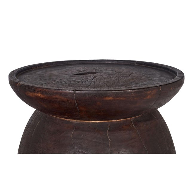 Ebonized Carved Wood Side Table For Sale - Image 4 of 9
