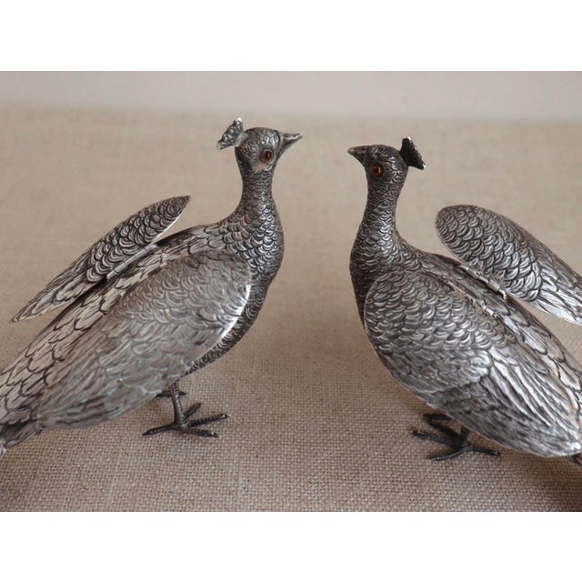 Silver 1950s French Sterling Silver Peacocks - a Pair For Sale - Image 8 of 18