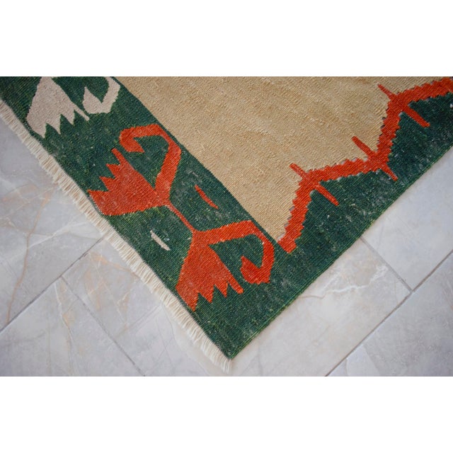 Vintage 6x9 Turkish Rug Kilim Handmade Geometric Tribal Design for Modern Farmhouse Decor For Sale - Image 14 of 15