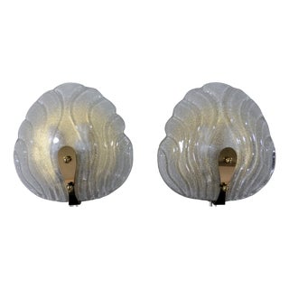Murano Glass Wall Lamps from Hillebrand, 1960s, Set of 2 For Sale