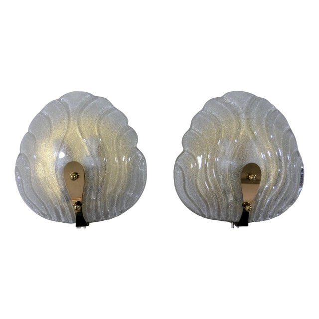Murano Glass Wall Lamps from Hillebrand, 1960s, Set of 2 For Sale