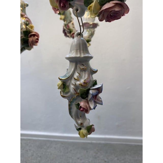 Baroque Style Chandelier by Rudolf Kämmer Keramic Manufaktur, Volkstedt, Germany, 20th Century For Sale - Image 9 of 14