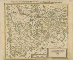 Map of the British Isles by Sebastian Münsters, 1590