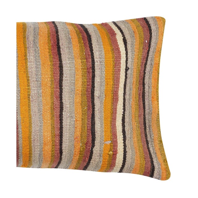 Traditional 16"x28" Decorative Kilim Cushion Cover. Accent Throw Pillow. Lumbar Pillow Cover For Sale - Image 3 of 4