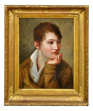 Portrait of La Gamine, Late 18th or Early 19th Century, Oil on Canvas, Framed