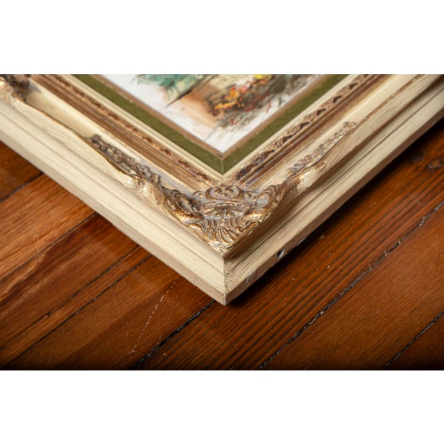 Vintage Impressionist European Street Scene Oil Painting in Ornate Gilt Frame For Sale - Image 10 of 12