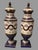 Pair of Antique French 15" Porcelain Hand Painted & Gilt Decorated Bolted Urns Vases In very good original condition...