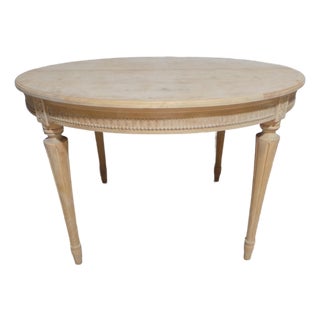 Swedish Gustavian Style Natural Finish Round Table For Sale