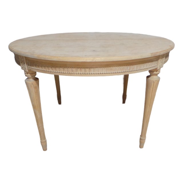 Swedish Gustavian Style Natural Finish Round Table For Sale