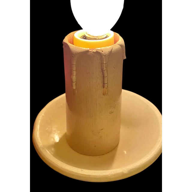 Antique French Carved Walnut and Hand Painted Faience Wall Sconce C 1915 For Sale - Image 9 of 13