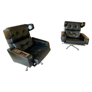Set of Leo Movies Prototype Lounge Chairs with Audio Systems attributed to Robin & Lucienne Day for Hille, 1967