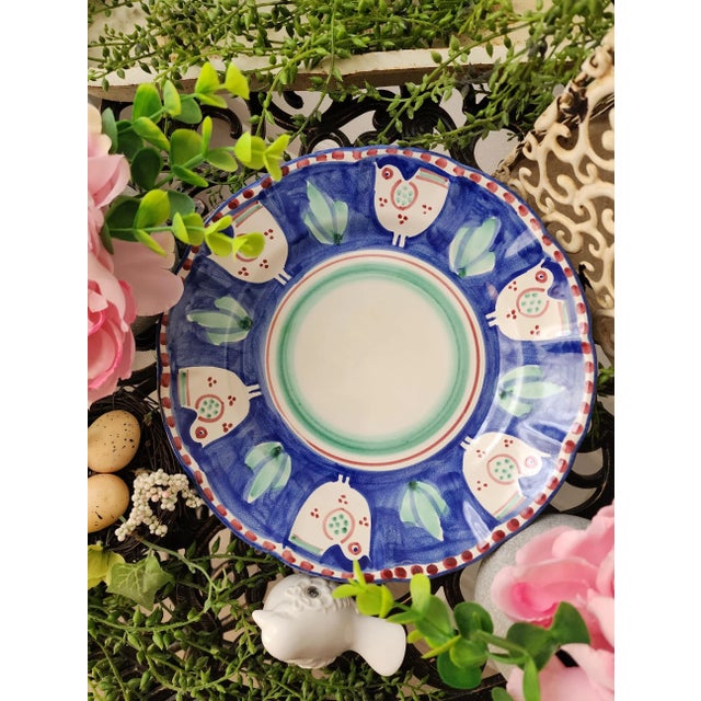 Italian Solimene Vietri hand-painted bird plate. Offering a quantity order. If you want a set of two, four, six or any...