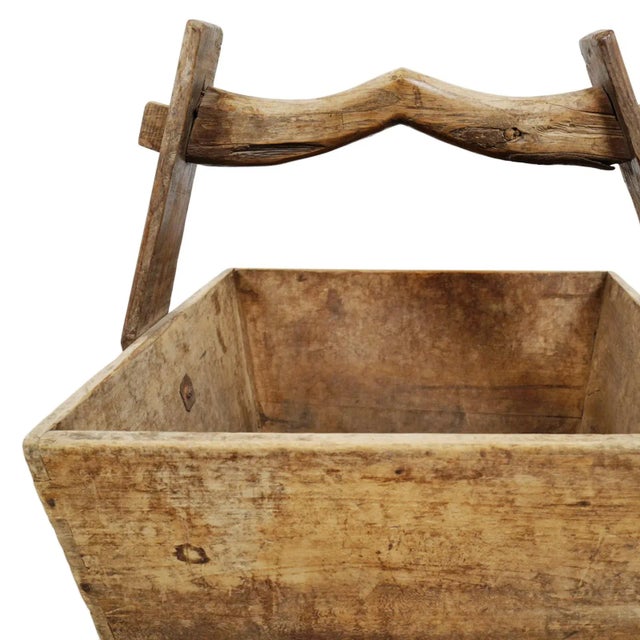 Vintage Elm Rustic Village Bucket For Sale - Image 4 of 7