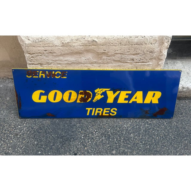 Enamel Good Year Sign, 1970s For Sale - Image 6 of 7