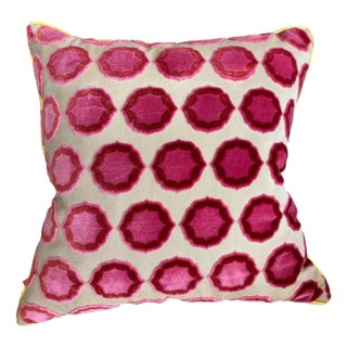 Fuchsia Dual-Pattern Throw Pillow For Sale